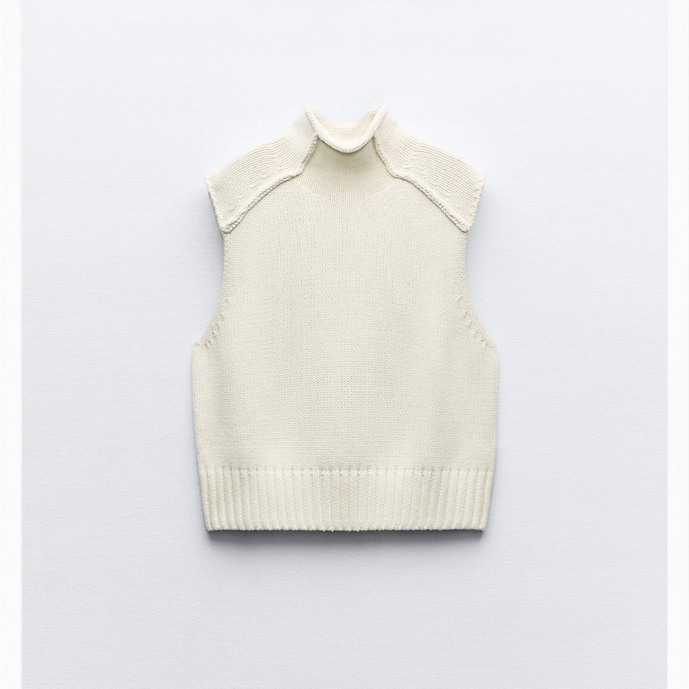 Zara Cream Knit Vest